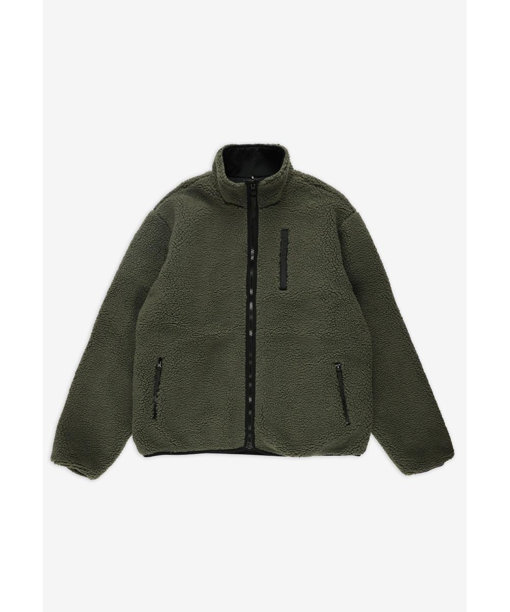 Sherpa dwustronna kurtka oliwkowo-zielona