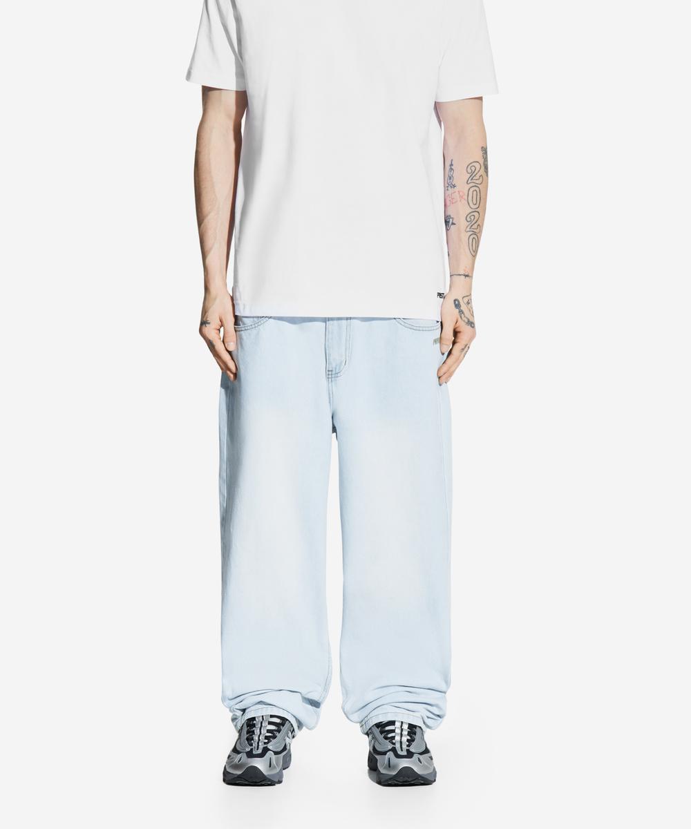 Overdyed jeansy męskie baggy jasnoniebieskie