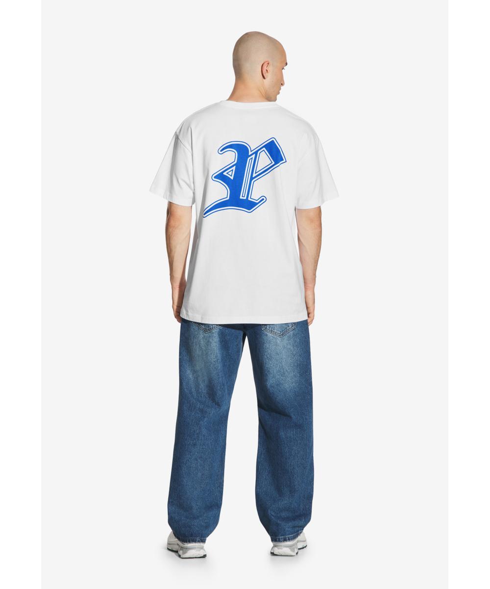 Gothic P t-shirt męski bawełniany biały