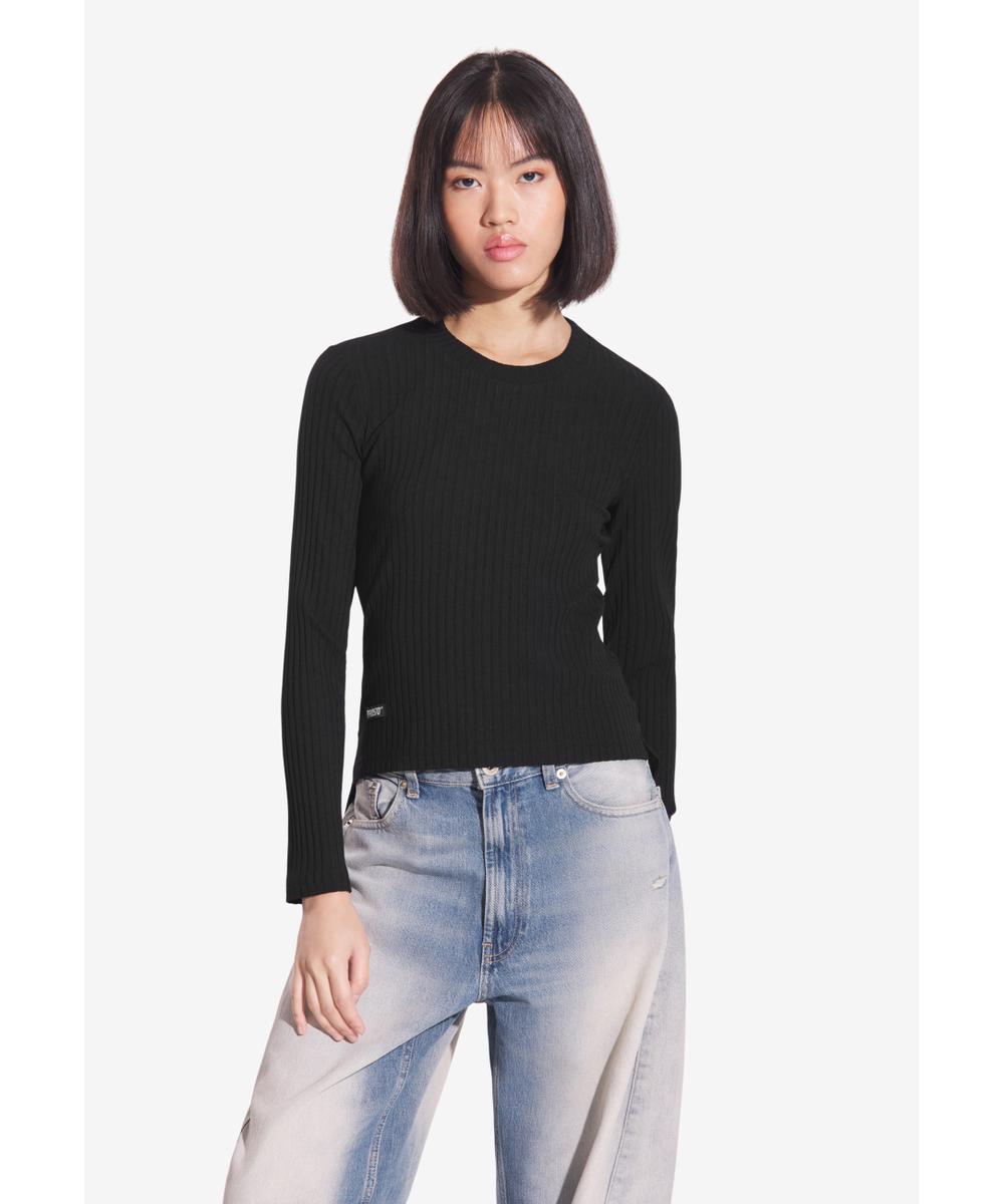 Bamboo longsleeve damski czarny