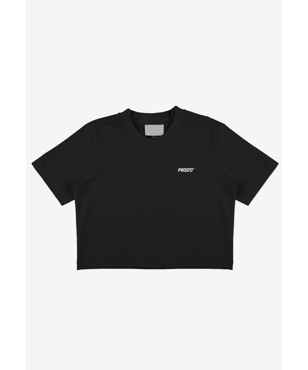 Heavyweight t-shirt bawełniany damski czarny