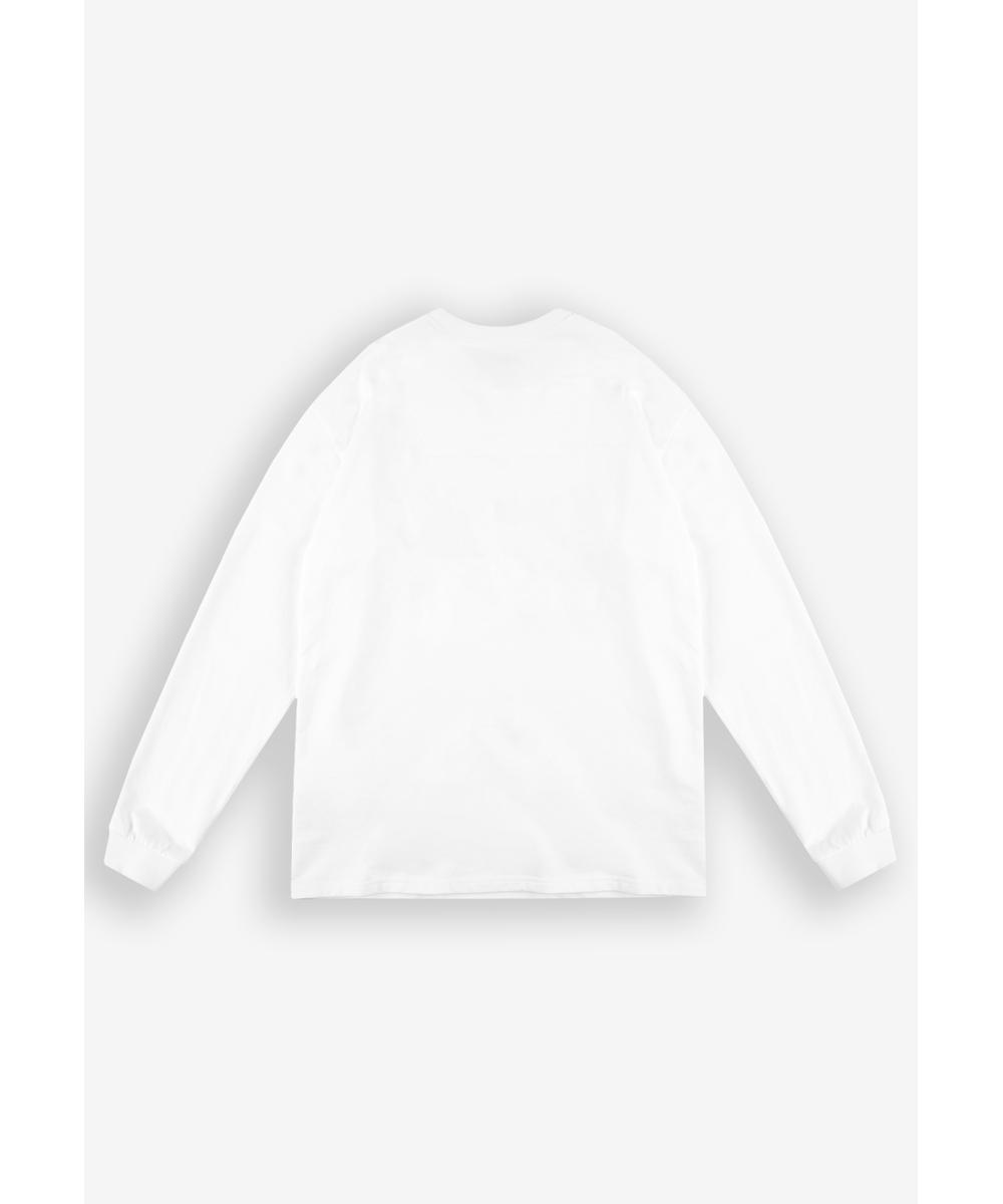 Crest longsleeve męski bawełniany biały