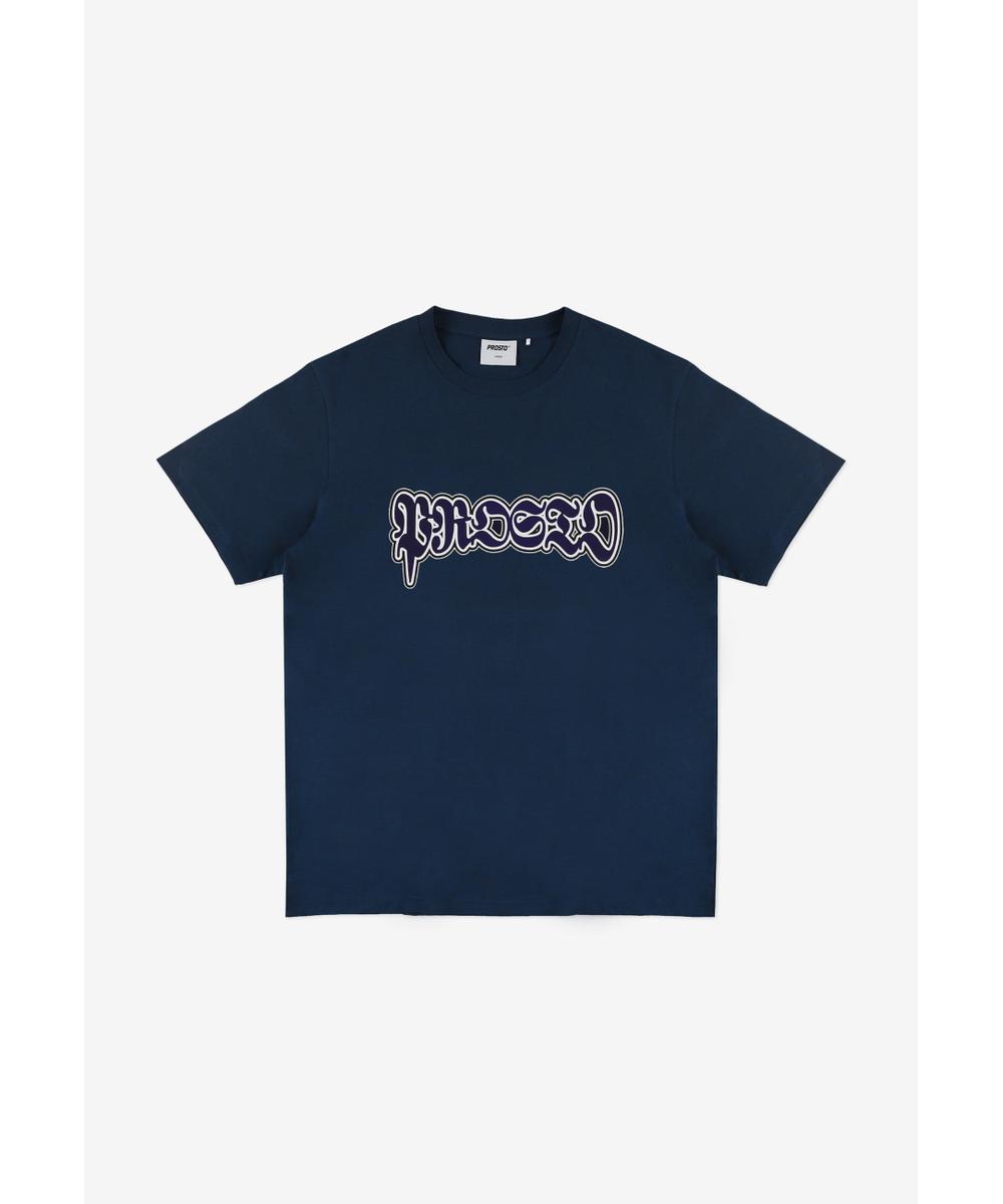 Graffiti t-shirt bawełniany granatowy