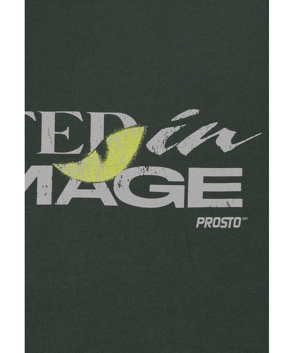 Damage t-shirt bawełniany khaki