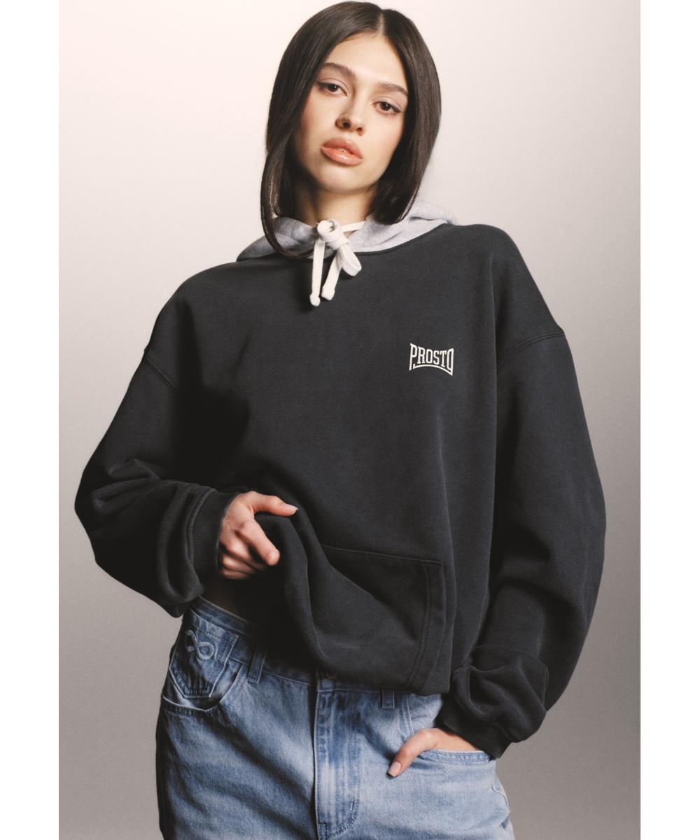 Balloon Washed bluza z kapturem balloon damska czarna