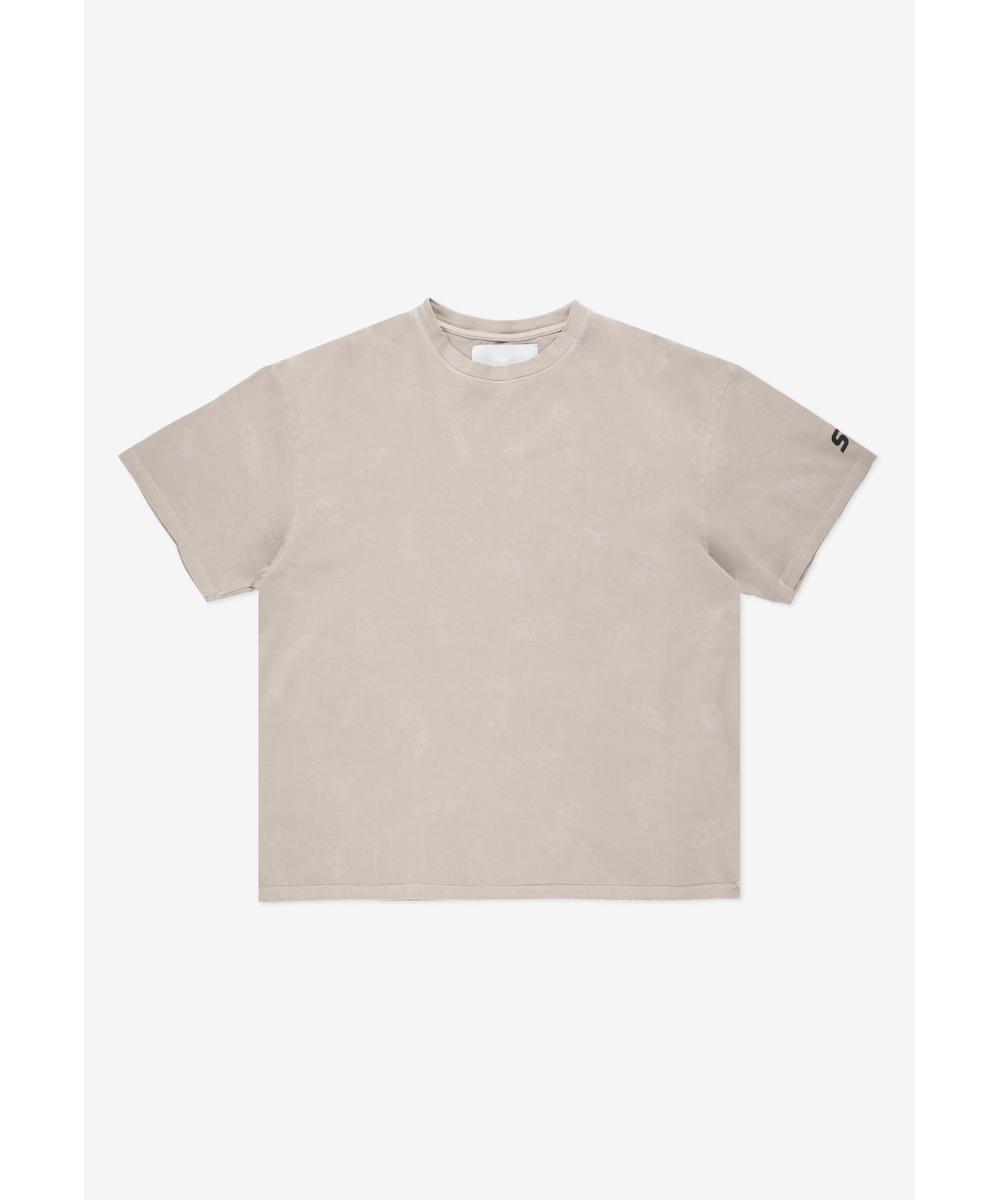 Insects t-shirt bawełniany beżowy