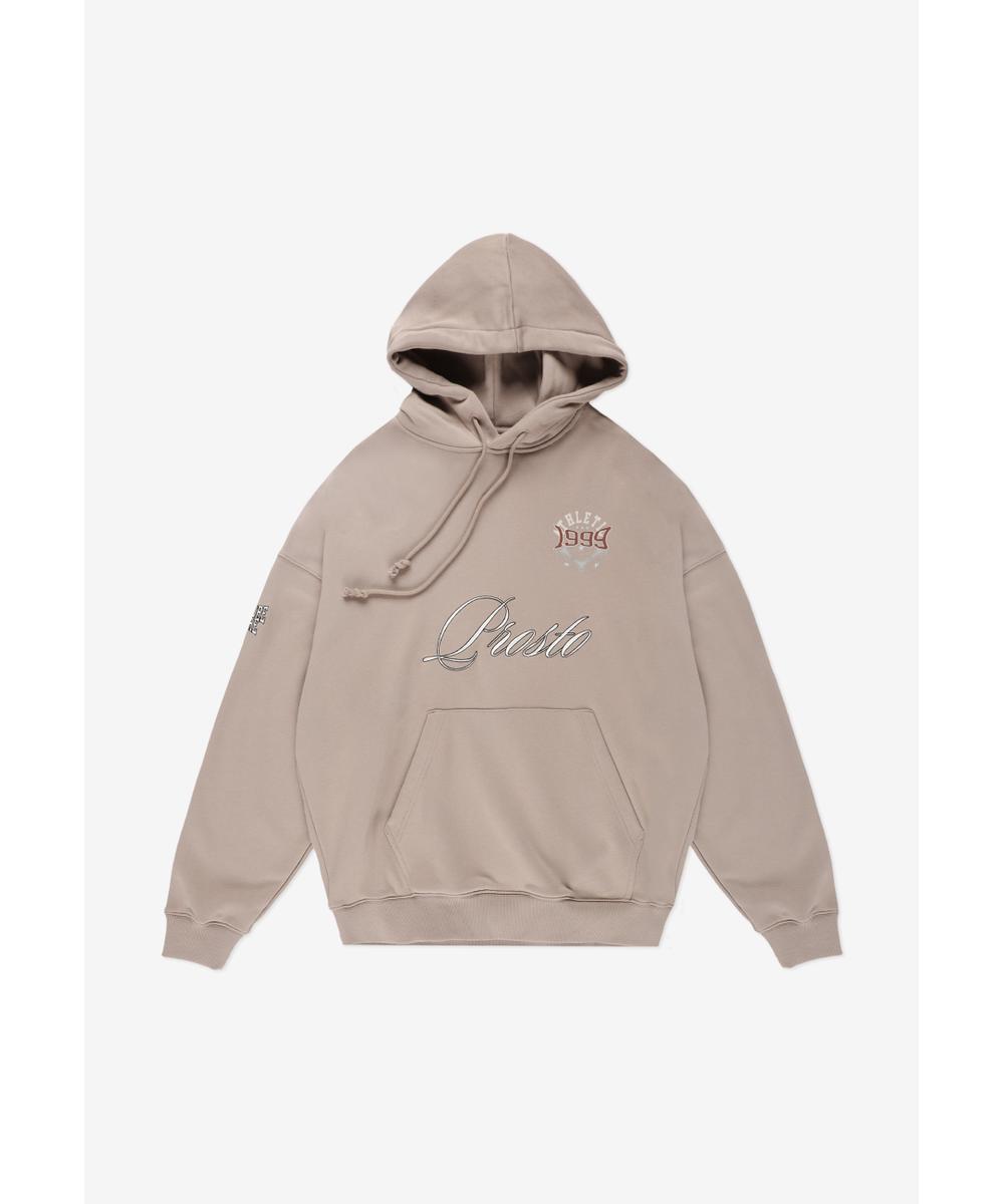 Football bluza z kapturem męska beżowa