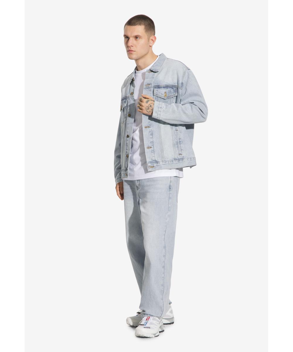 Civil kurtka jeansowa męska niebieska