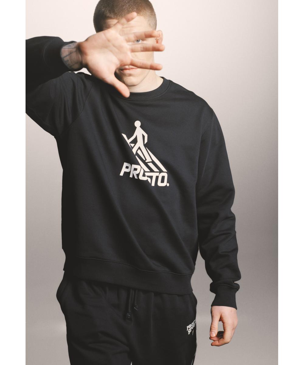 Crossing bluza bez kaptura regular bawełniana męska czarna