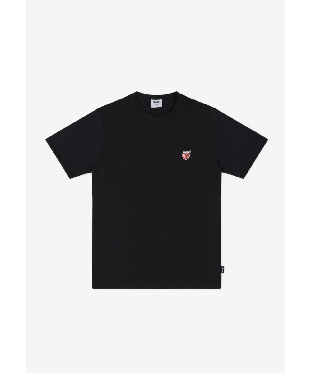 Shield t-shirt bawełniany slim czarny