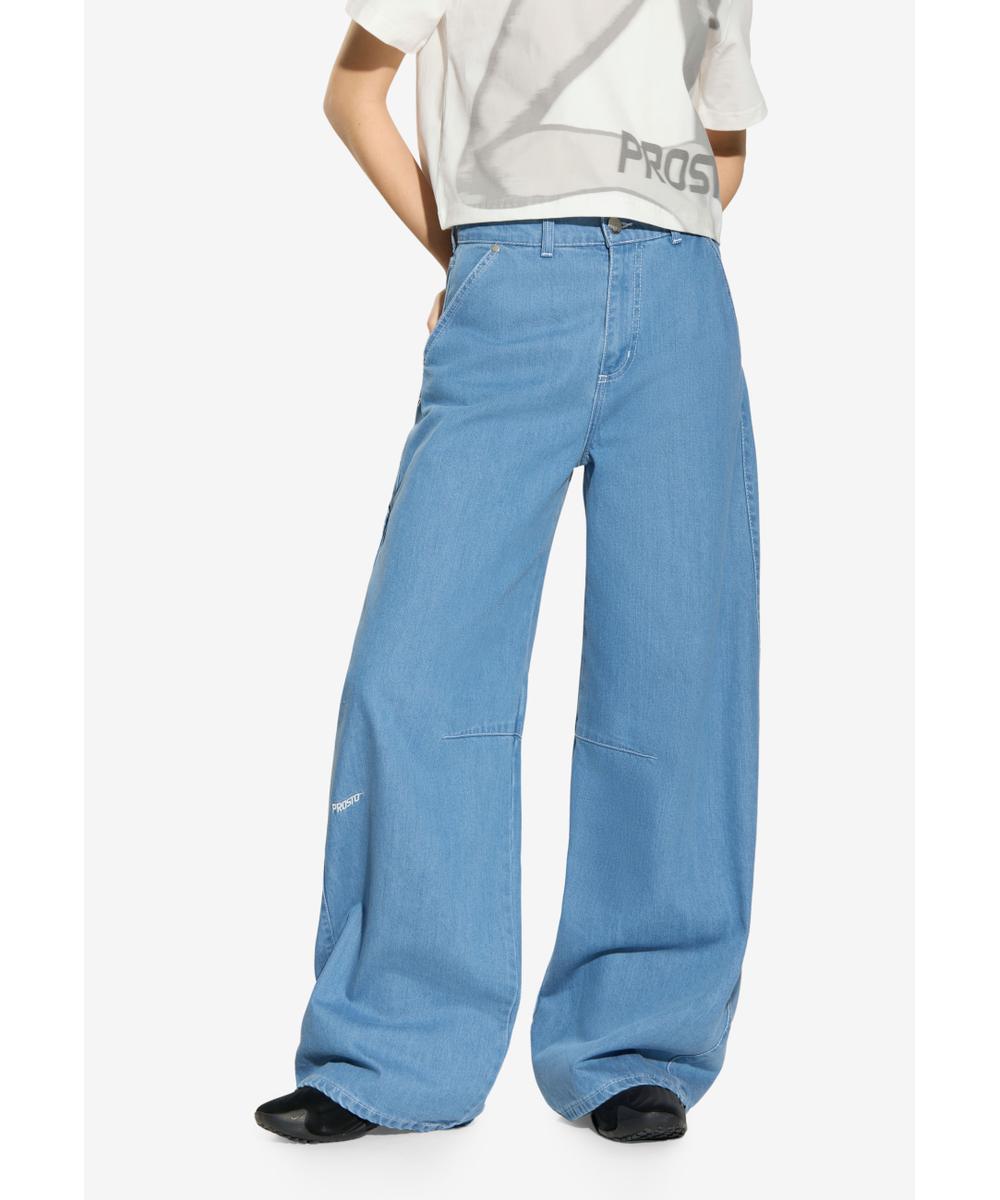 Dart Pants Work spodnie jeansy damskie niebieskie