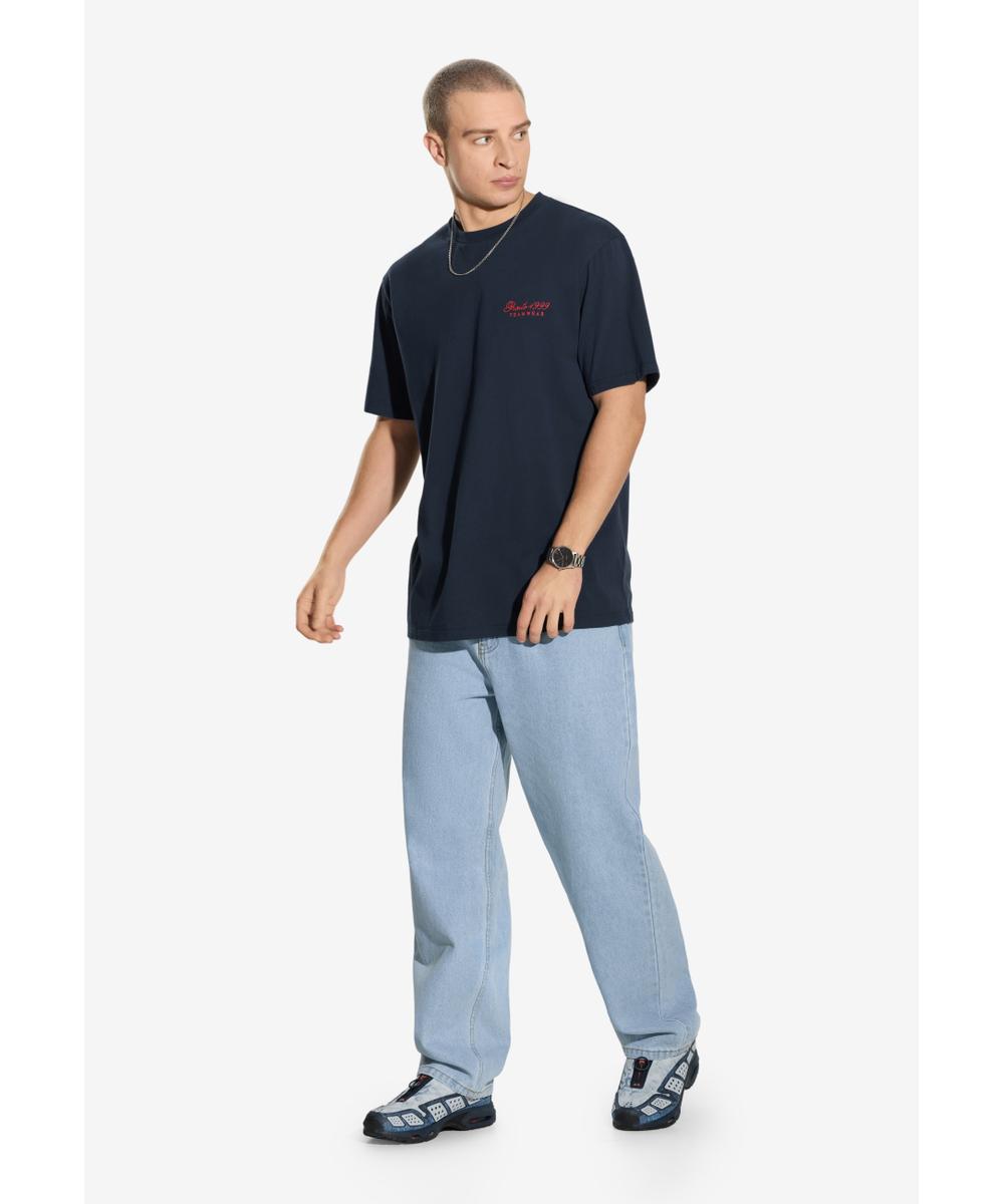 Team t-shirt bawełniany granatowy