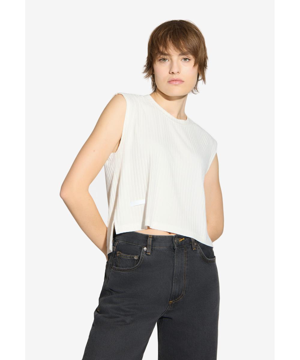 Bamboo top damski biały