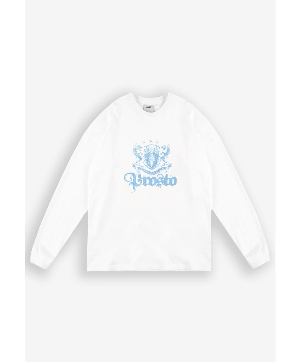 Crest longsleeve męski bawełniany biały