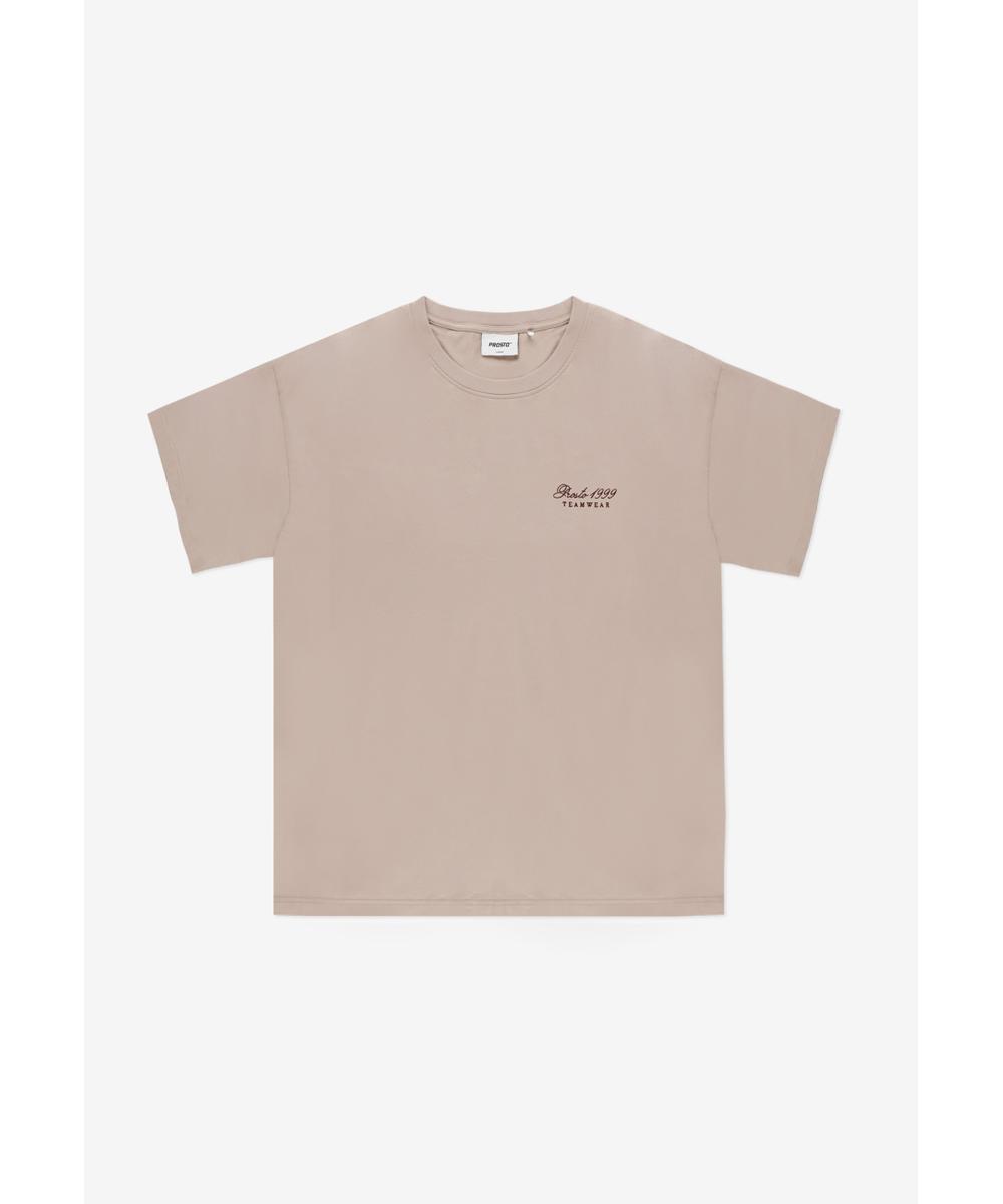 Team t-shirt bawełniany beżowy