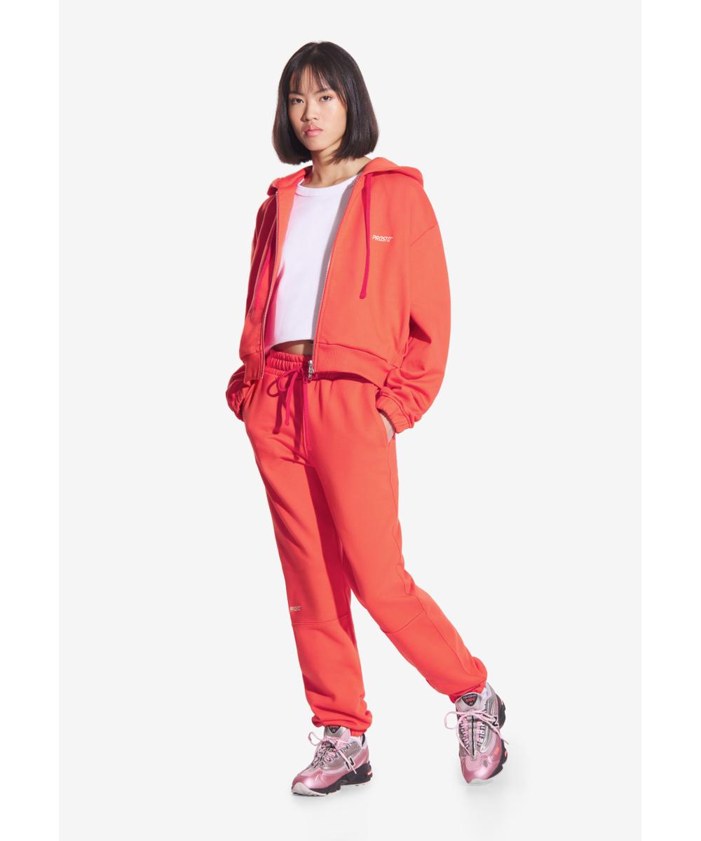 Cut spodnie dresowe damskie czerwone