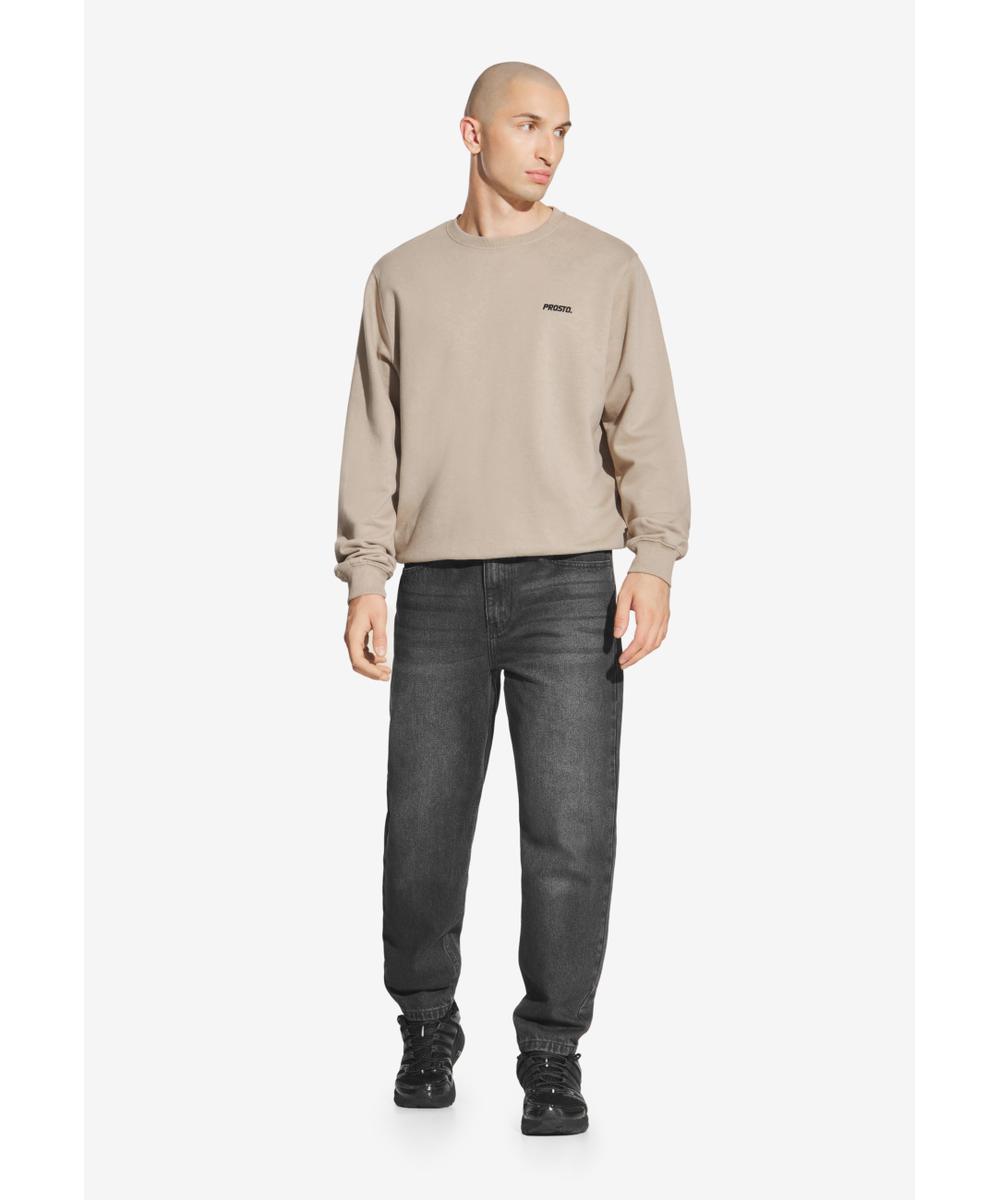 Subtle Logo bluza męska bawełniana beżowa