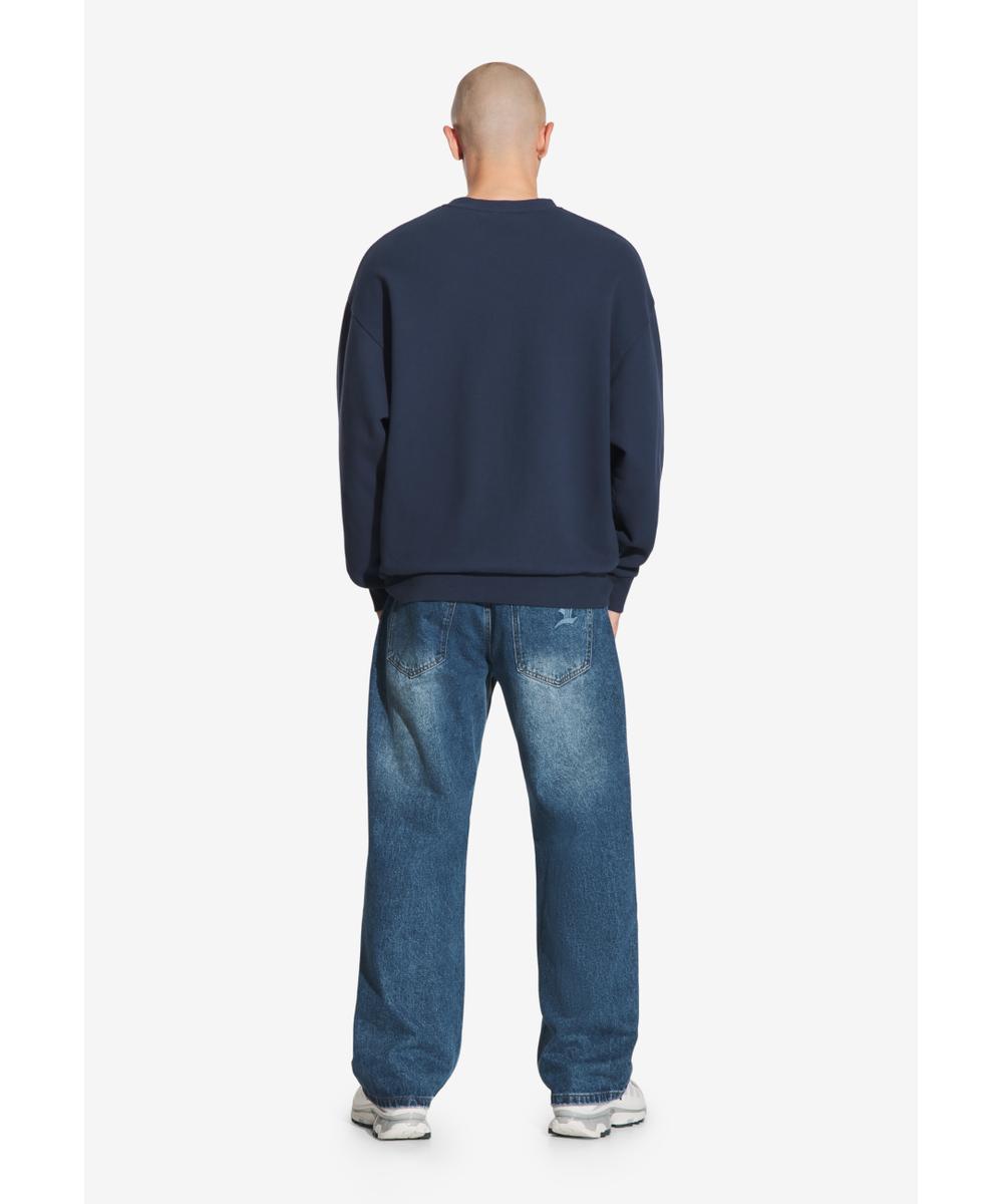 Graffiti bluza męska bawełniana granatowa