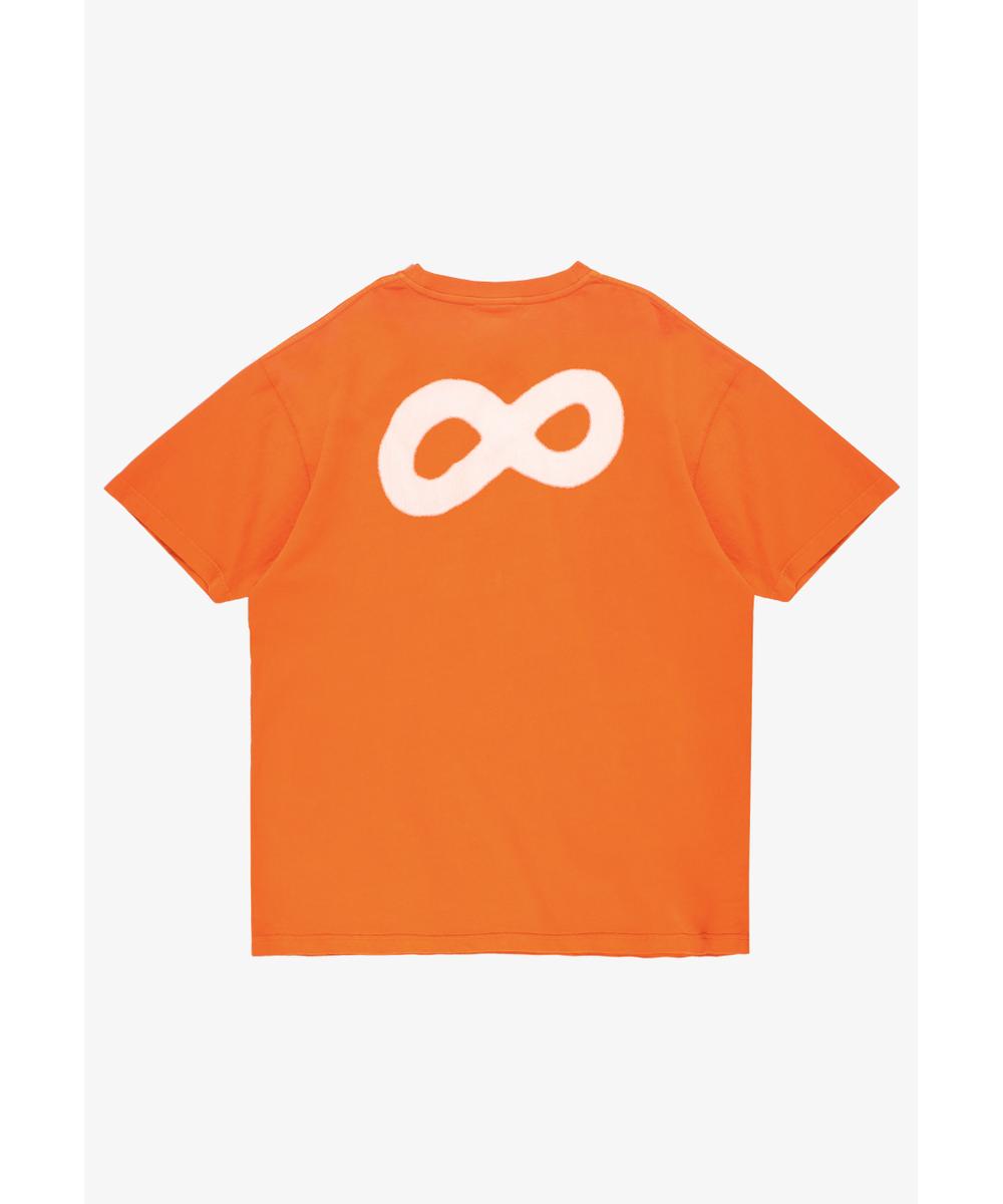 Infinity D t-shirt oversize męski bawełniany pomarańczowy