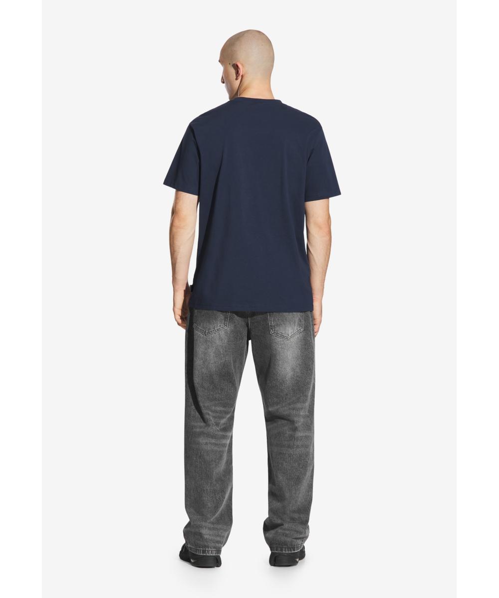 Box Logo t-shirt męski bawełniany granatowy