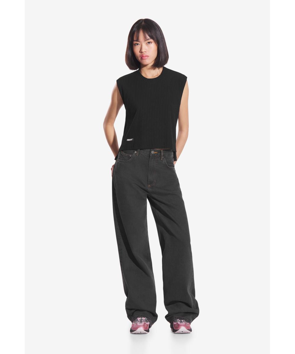 Bamboo top damski czarny