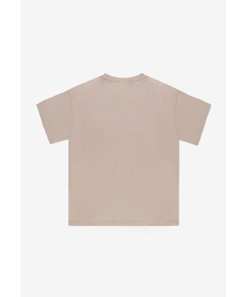 Team t-shirt bawełniany beżowy