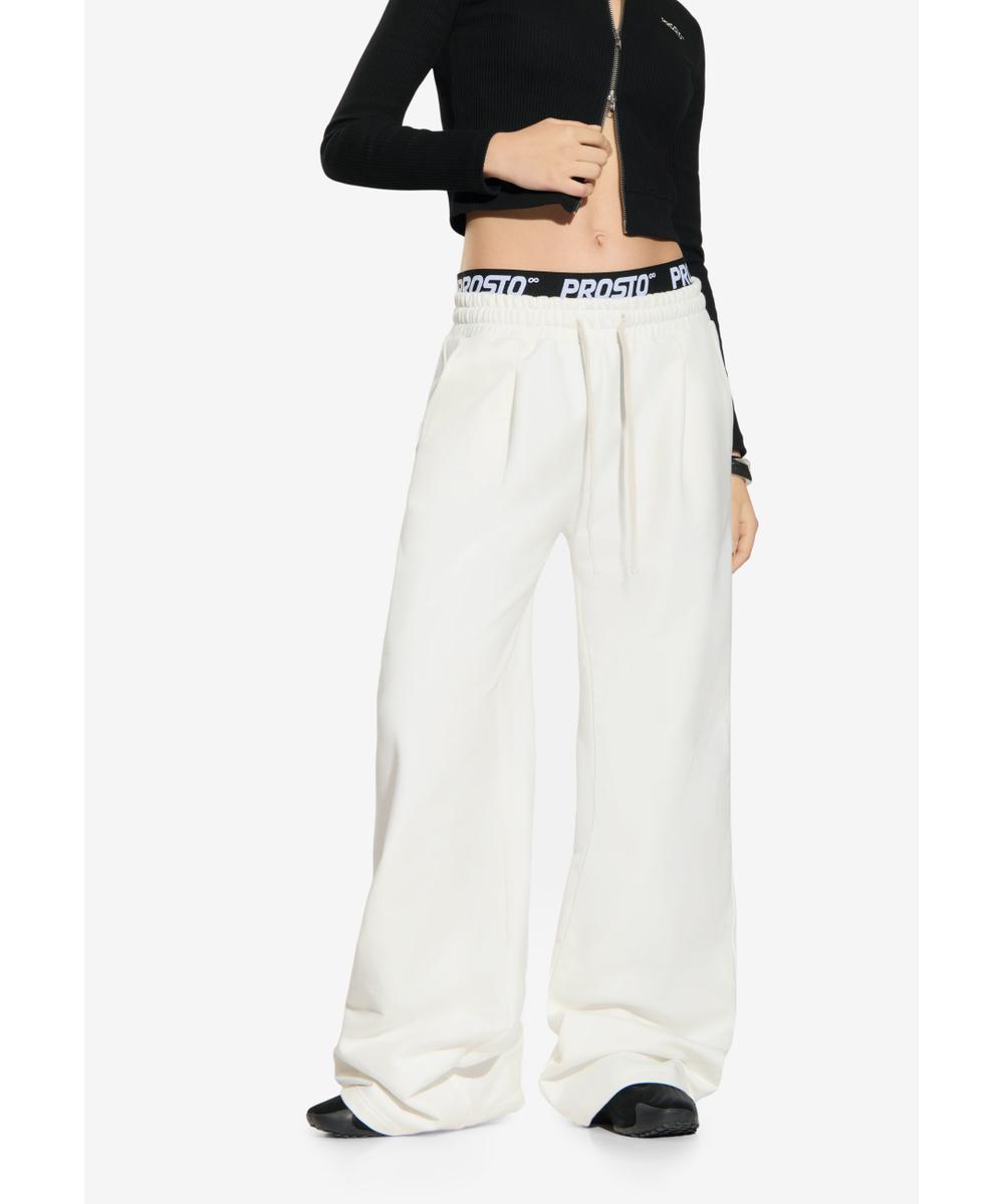 Pants Oversized spodnie dresowe damskie białe
