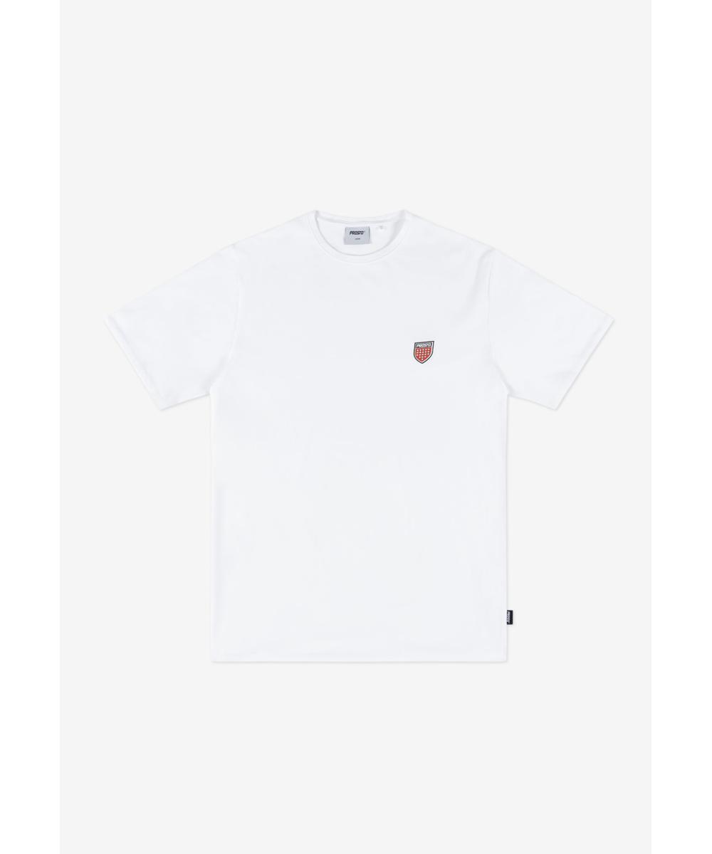 Shield t-shirt bawełniany slim biały