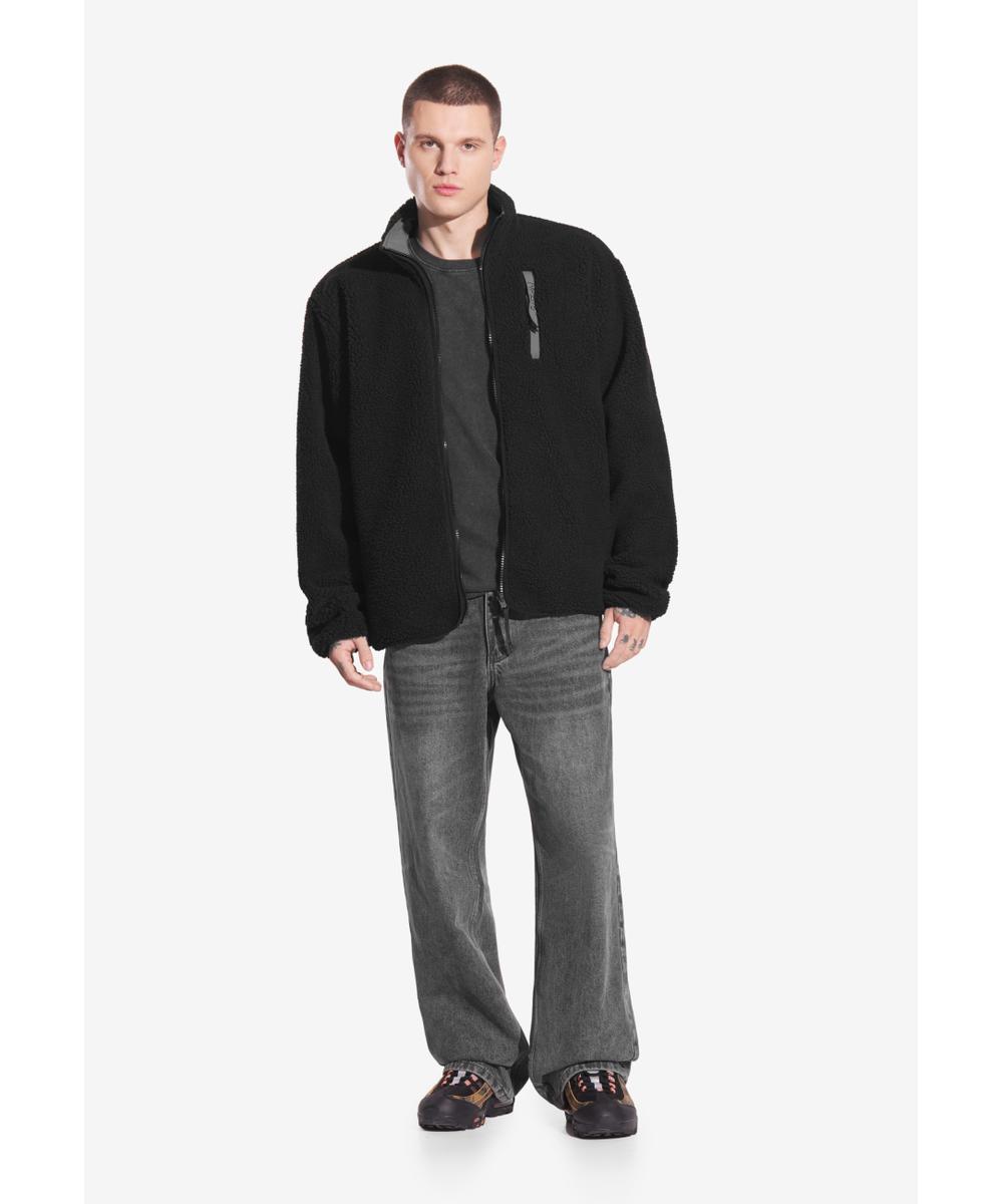 Sherpa dwustronna kurtka szaro-czarna