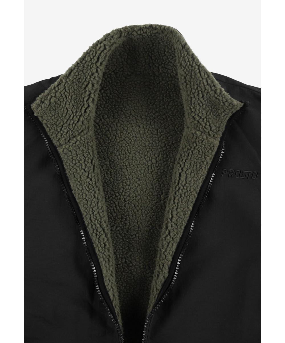 Sherpa dwustronna kurtka oliwkowo-zielona