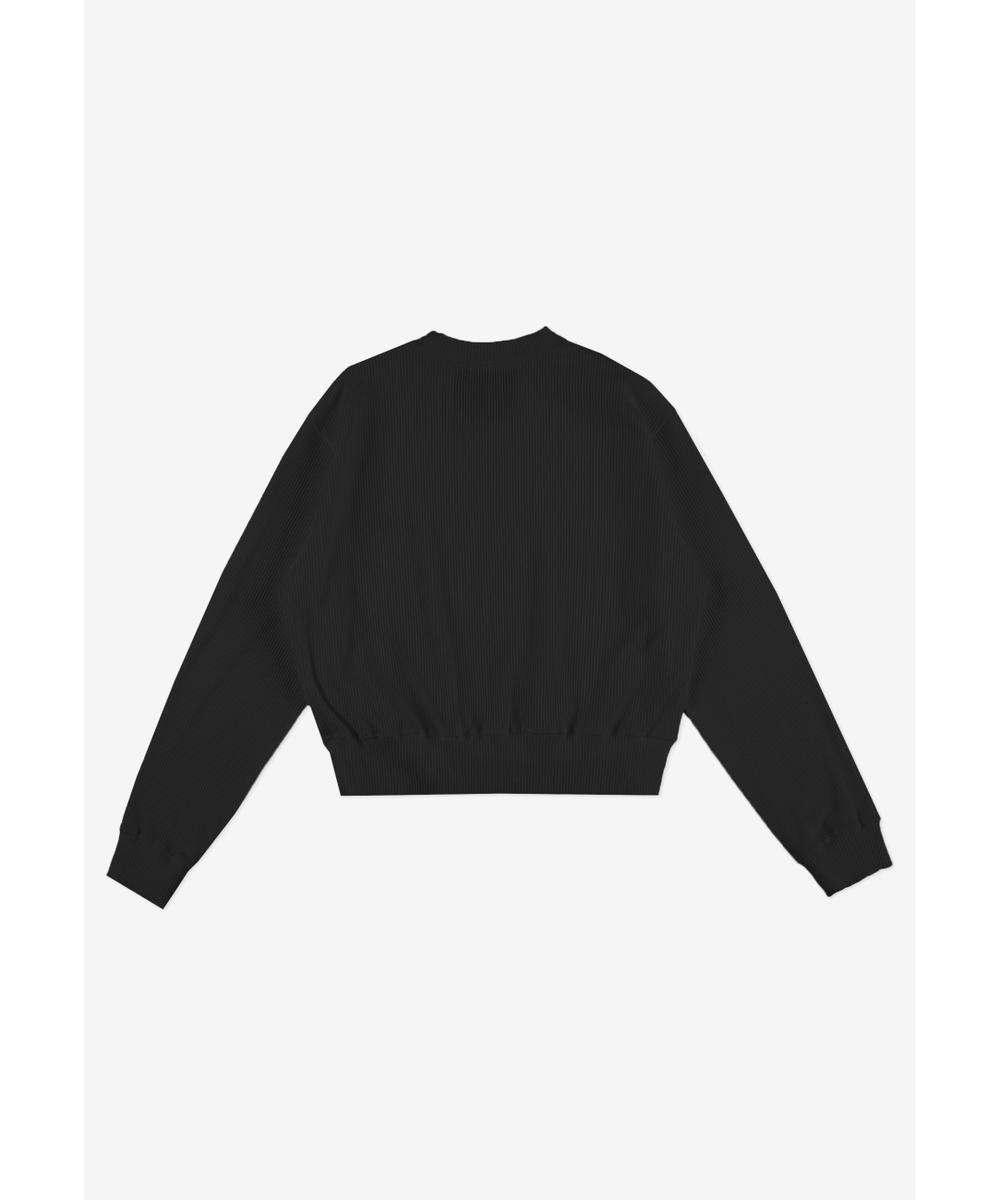 Ribbed bluza bez kaptura damska czarna