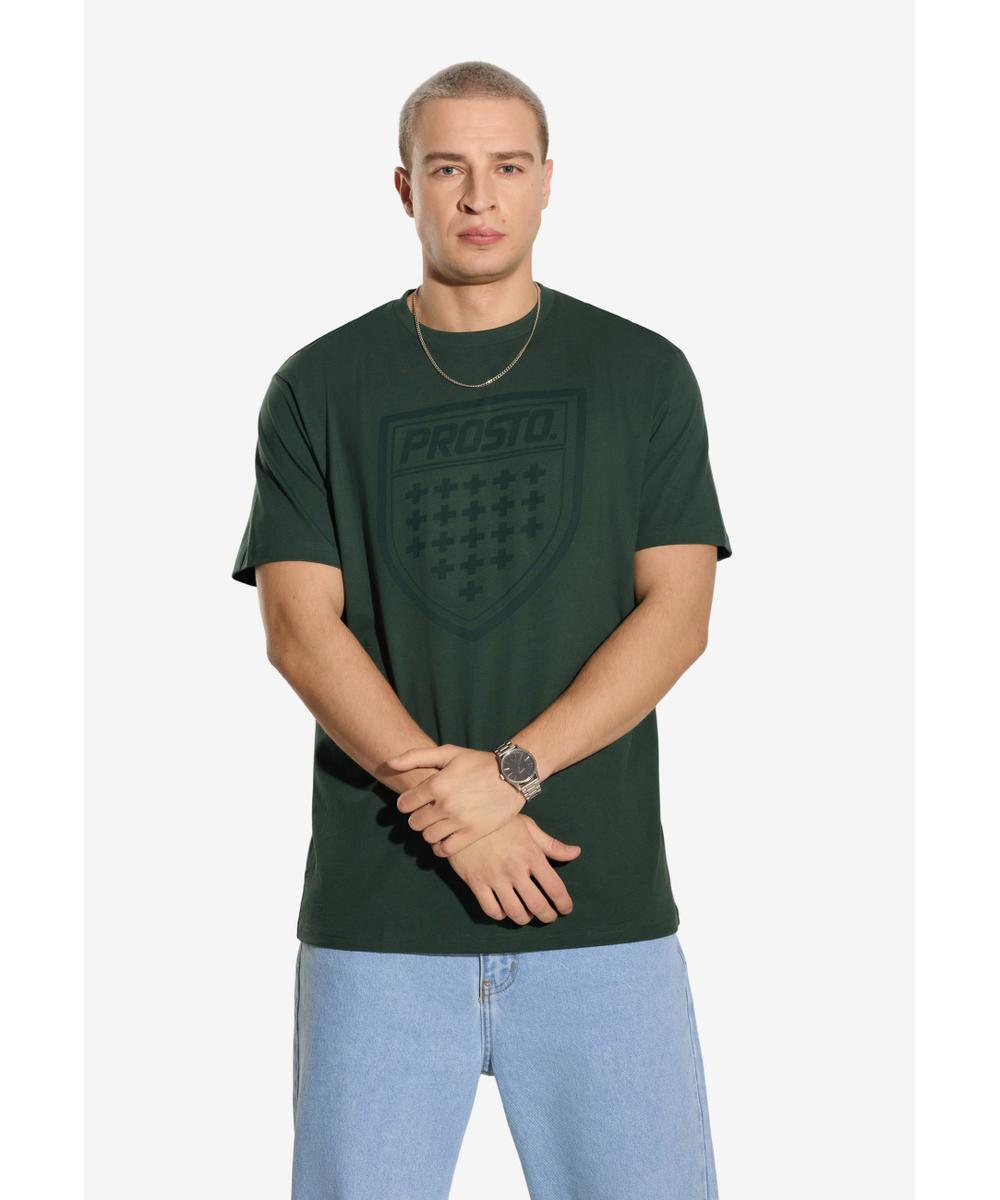 Shield t-shirt bawełniany khaki