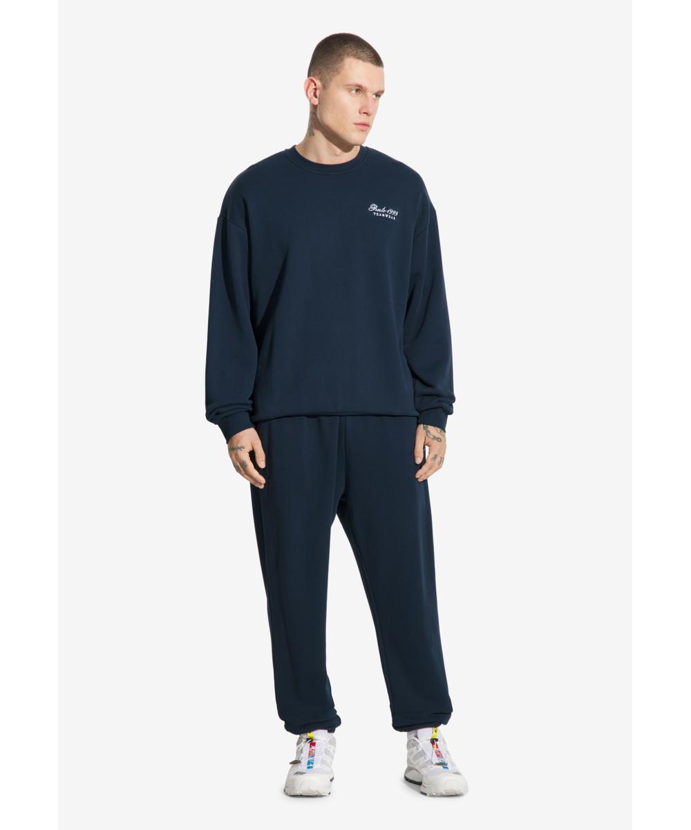 Football spodnie dresowe męskie granatowe