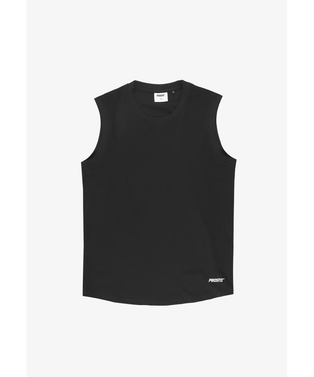 Logotype top regular męski bawełniany czarny