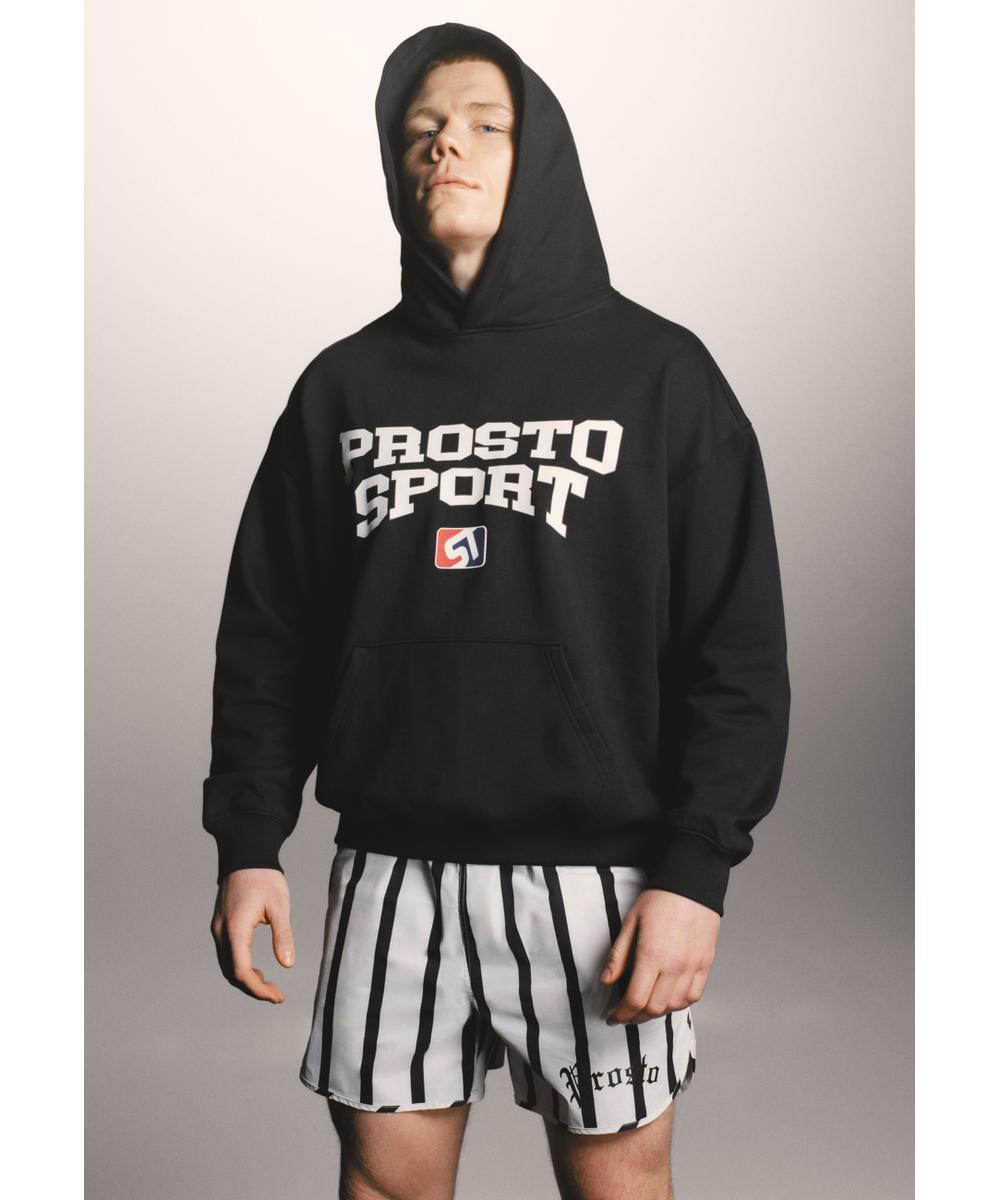 Lounge bluza z kapturem oversize bawełniana męska czarna