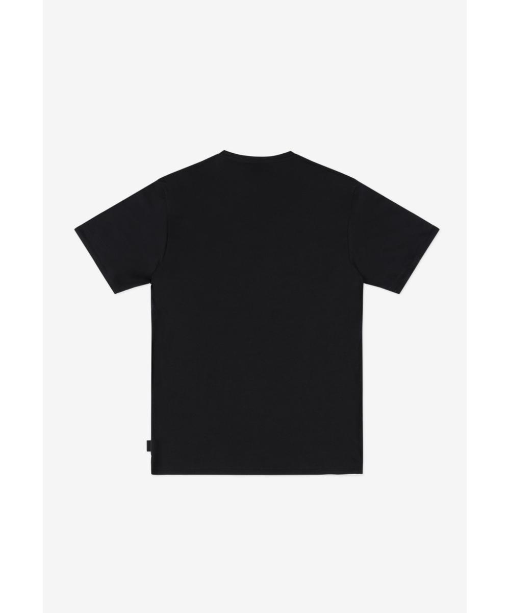 Shield t-shirt bawełniany slim czarny