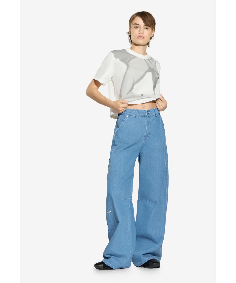 Dart Pants Work spodnie jeansy damskie niebieskie