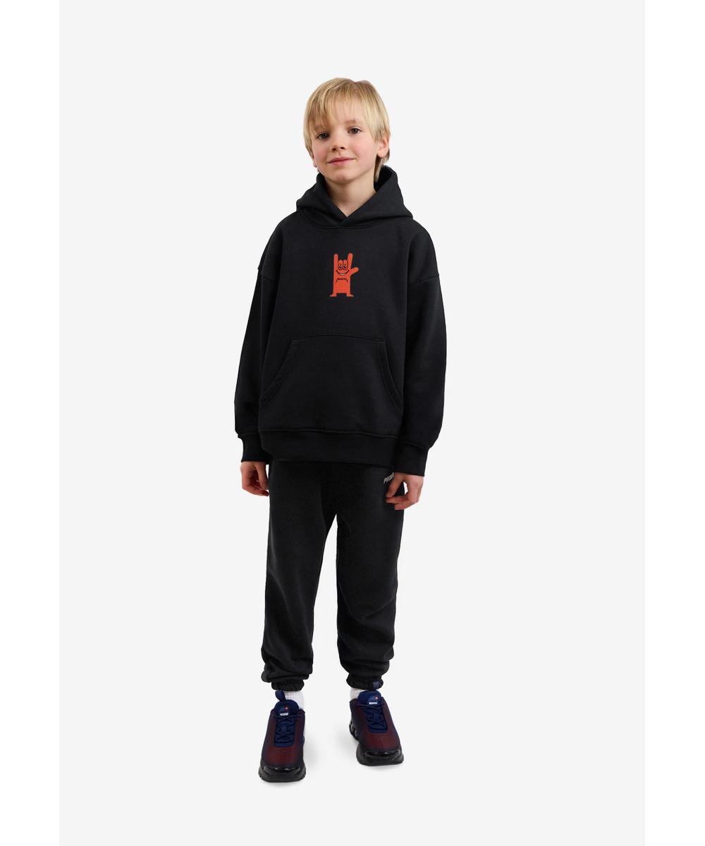 Grunge bluza dziecięca z kapturem czarna