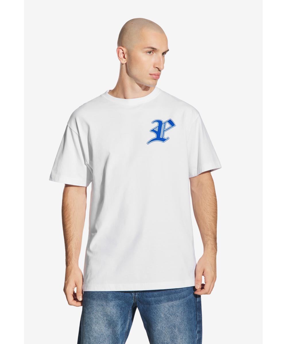 Gothic P t-shirt męski bawełniany biały