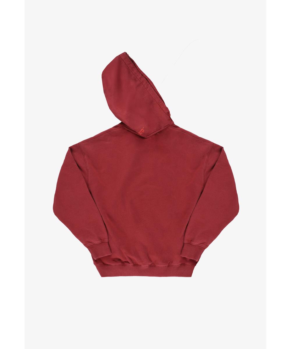 Street Couture Washed bluza z kapturem oversize męska burgundowa