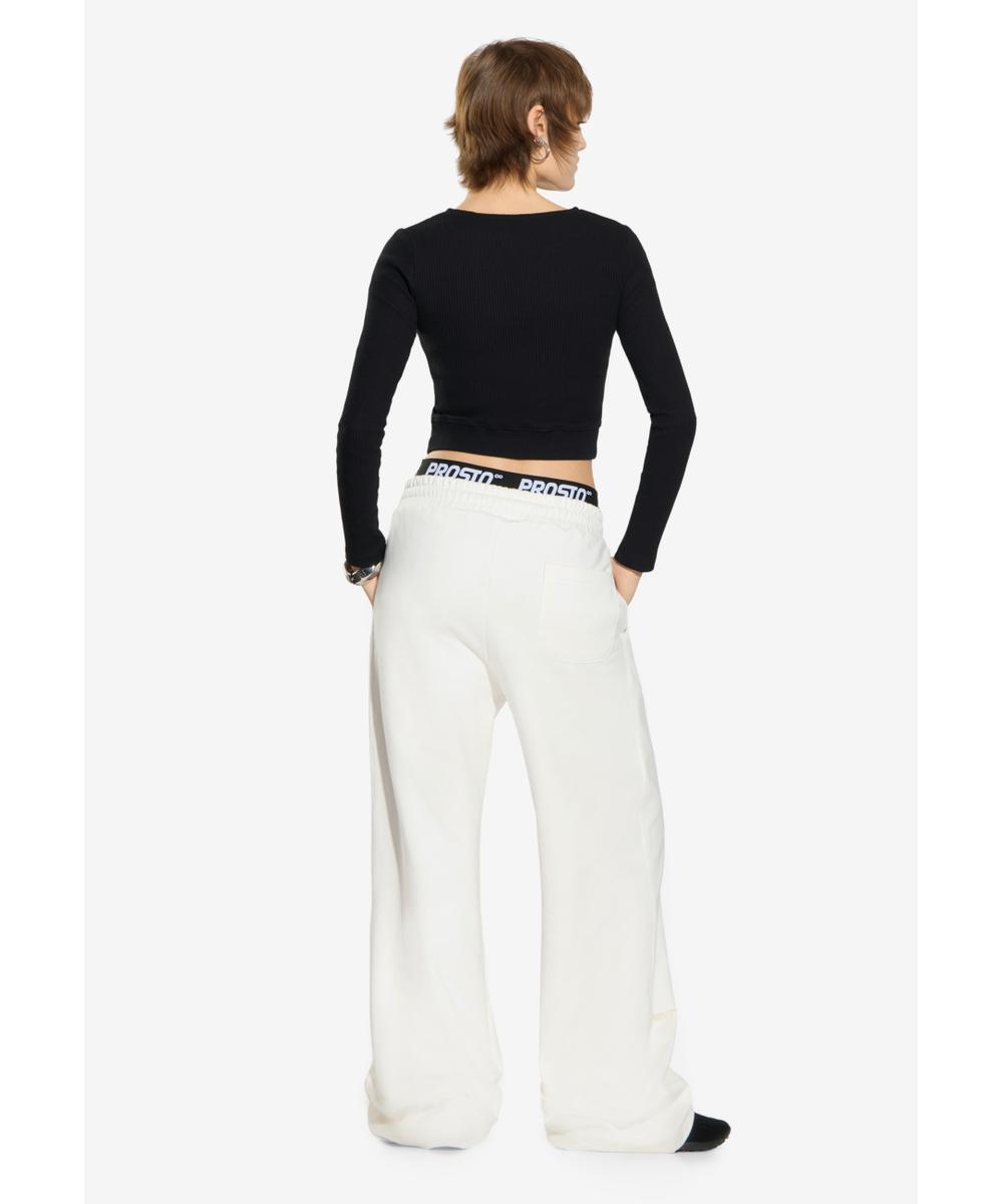 Pants Oversized spodnie dresowe damskie białe