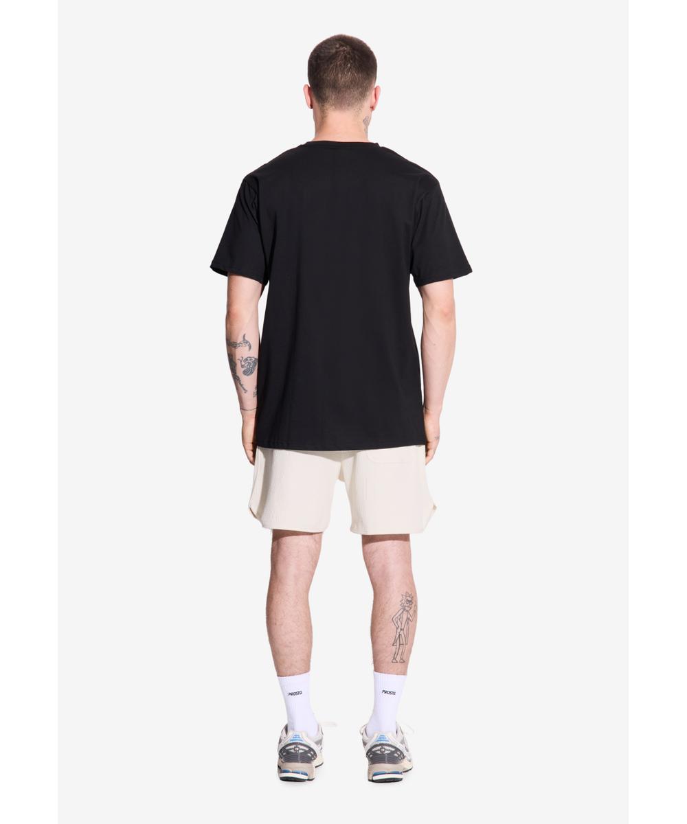 Waffle szorty męskie kremowe