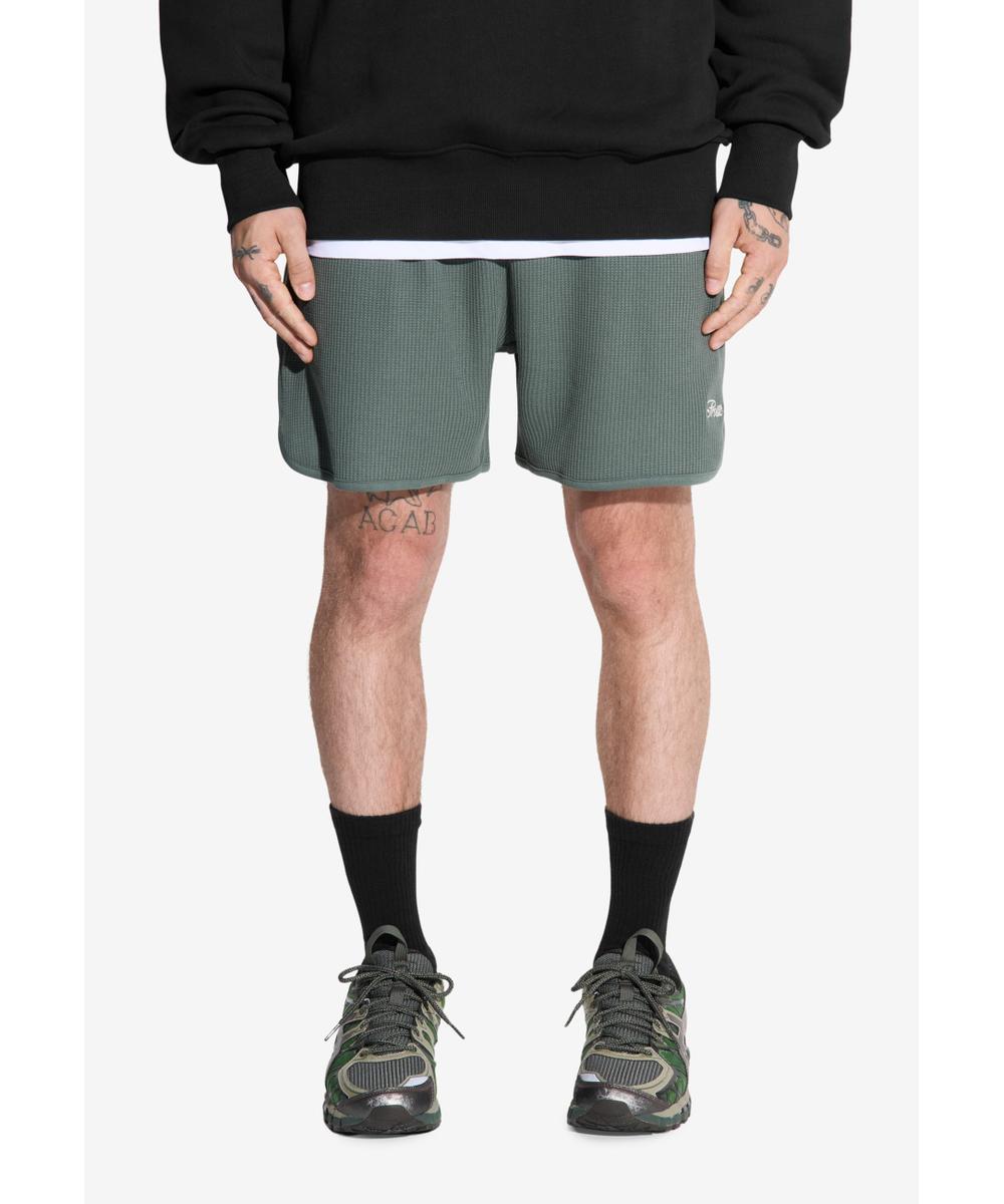 Waffle szorty męskie zielone