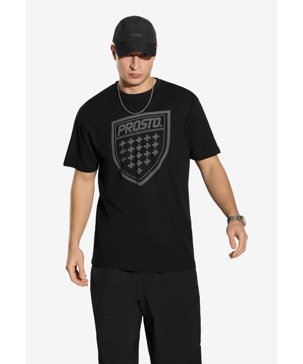 Shield t-shirt bawełniany czarny