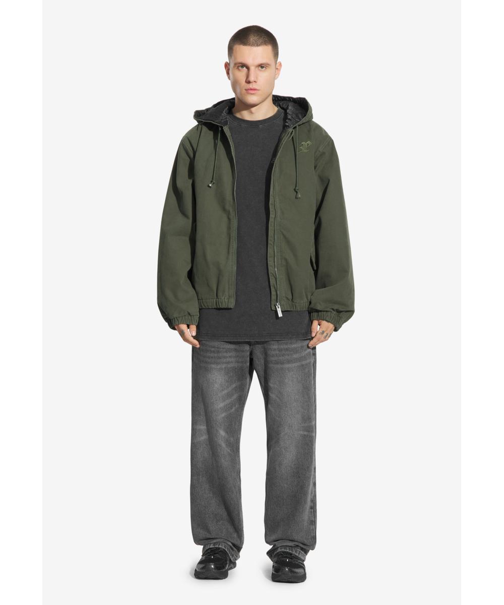 Padded kurtka z kapturem męska oliwkowa