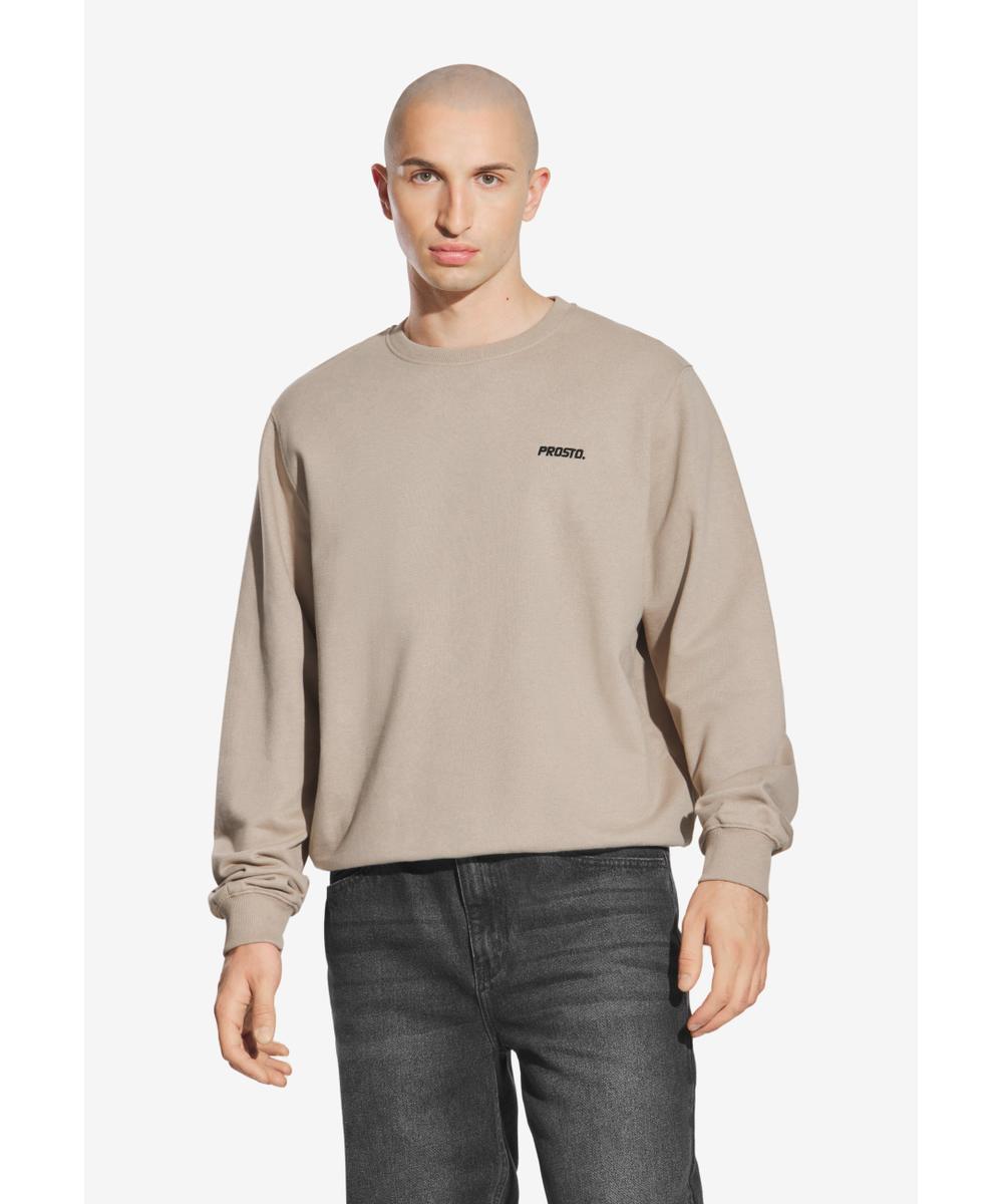 Subtle Logo bluza męska bawełniana beżowa