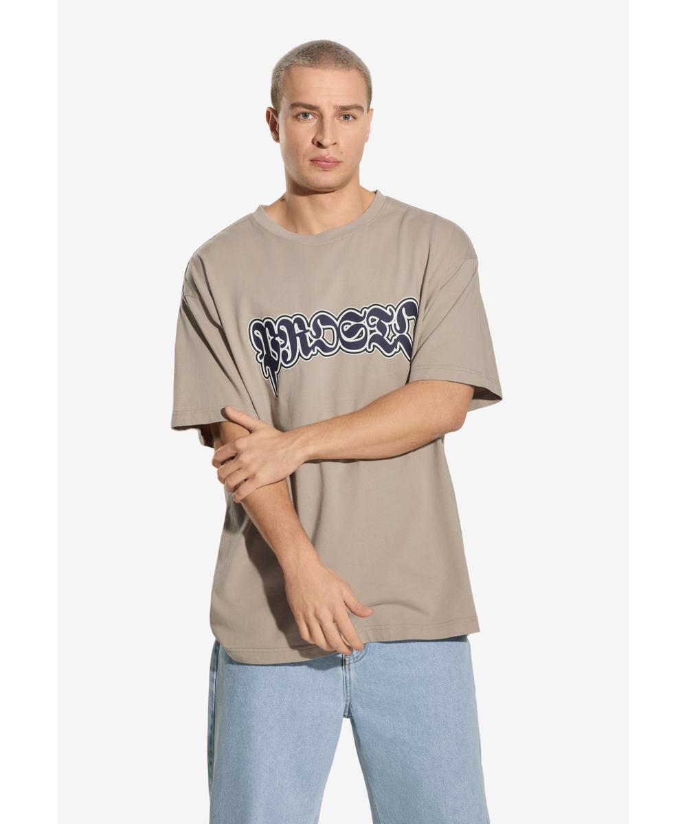 Graffiti t-shirt bawełniany beżowy