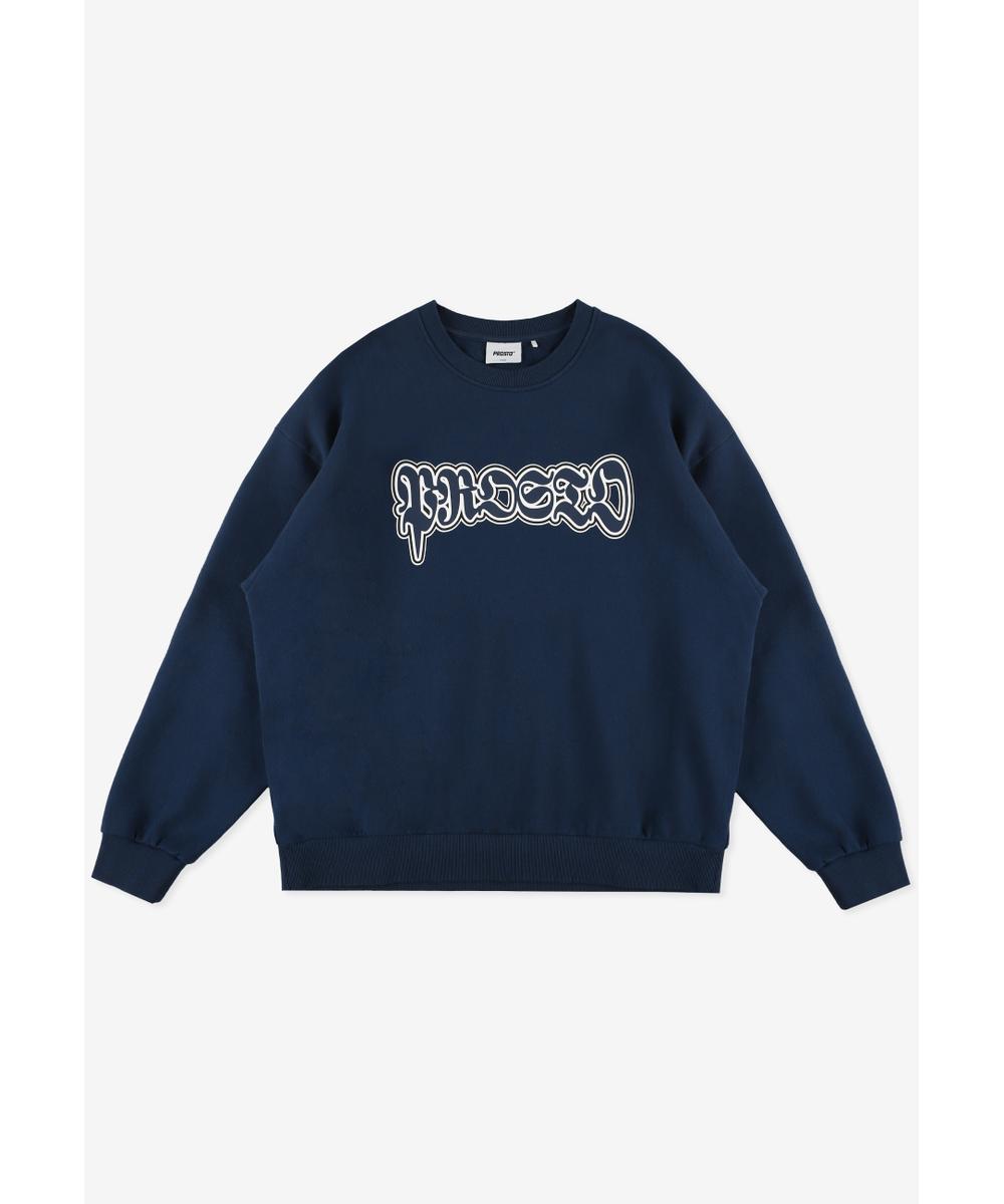 Graffiti bluza męska bawełniana granatowa