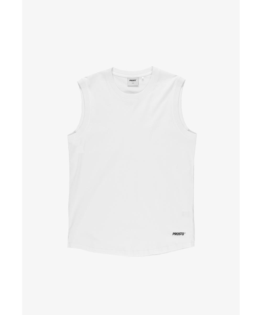 Logotype top męski regular bawełniany biały