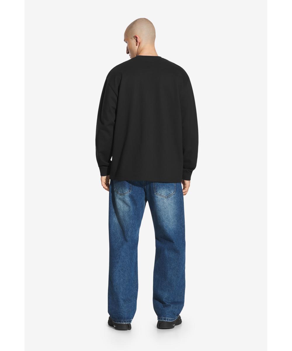 Crest longsleeve męski bawełniany czarny